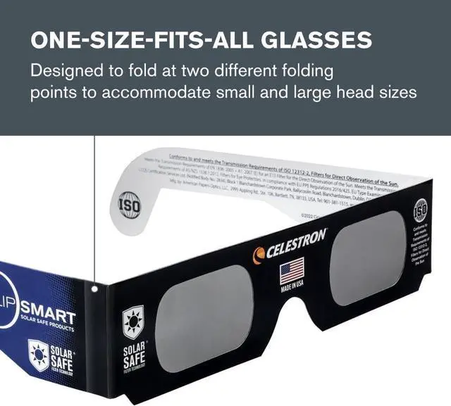 Alt view image 9 of 11 - Celestron EclipSmart Solar Shades Observing Kit