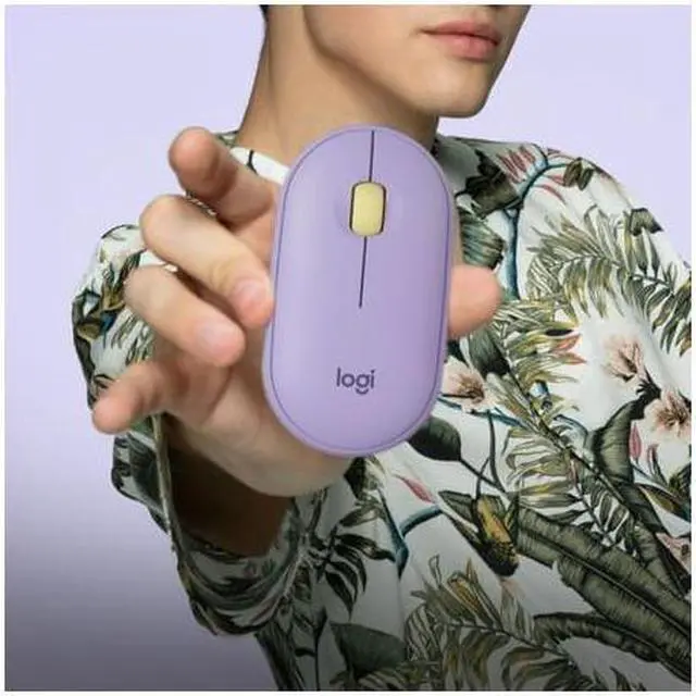 Alt view image 15 of 18 - Logitech Pebble M350 Wireless Mouse - Optical - Wireless - Bluetooth/Radio Frequency - 2.40 GHz - Lavender Lemonade - USB - 1000 dpi - Scroll Wheel - 3 Button(s)