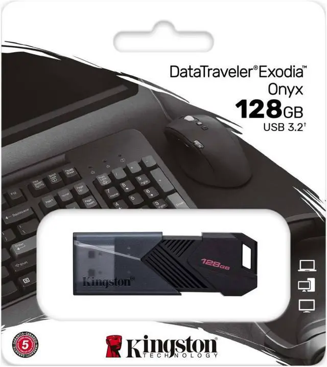 Alt view image 13 of 20 - Kingston DataTraveler Exodia Onyx 128GB USB 3.2 Gen 1 Type A Flash Drive DTXON/128GB