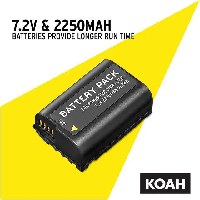 Alt view image 7 of 8 - koah pro dmw-blk22 battery (2-pack) and usb-c led dual charger kit (7.2v, 2250mah)