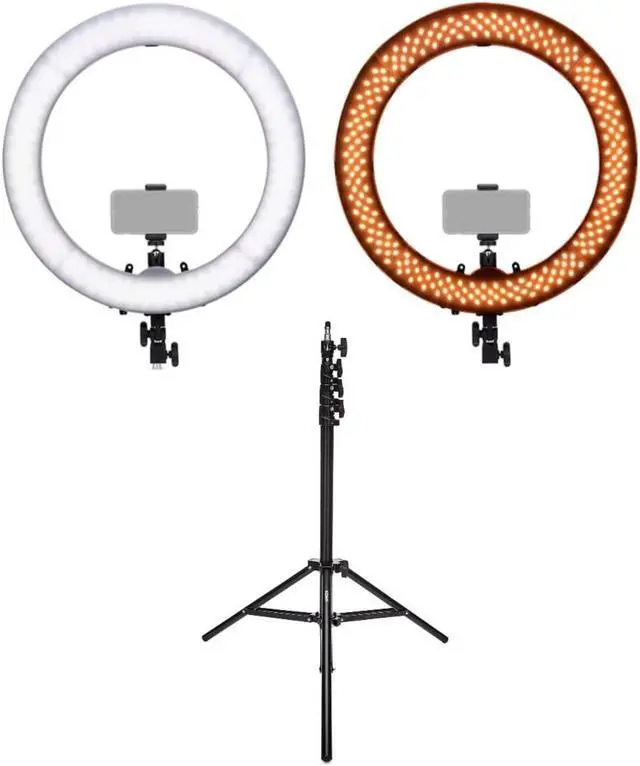 Alt view image 2 of 8 - koah sol sphere 19-inch 55 watt dimmable ring light kit with carrying bag, and smartphone holder for youtube, self-portrait sho