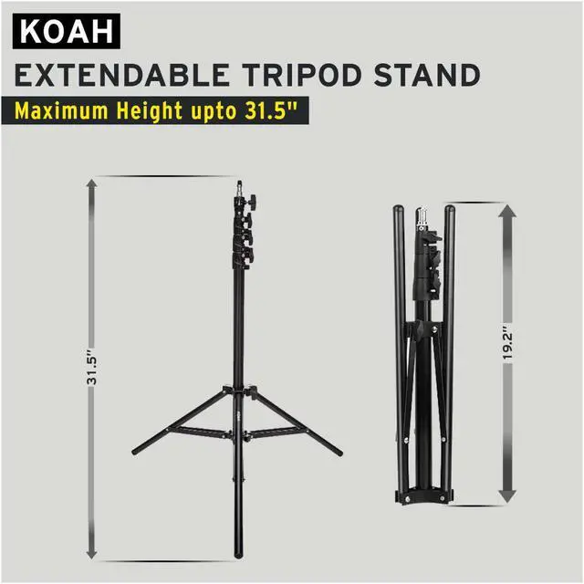 Alt view image 3 of 8 - koah sol sphere 19-inch 55 watt dimmable ring light kit with carrying bag, and smartphone holder for youtube, self-portrait sho