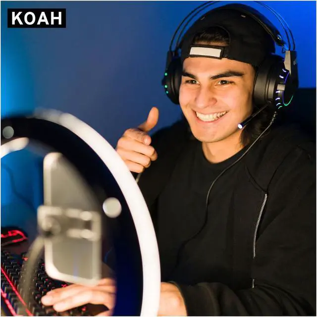 Alt view image 8 of 8 - koah sol sphere 19-inch 55 watt dimmable ring light kit with carrying bag, and smartphone holder for youtube, self-portrait sho