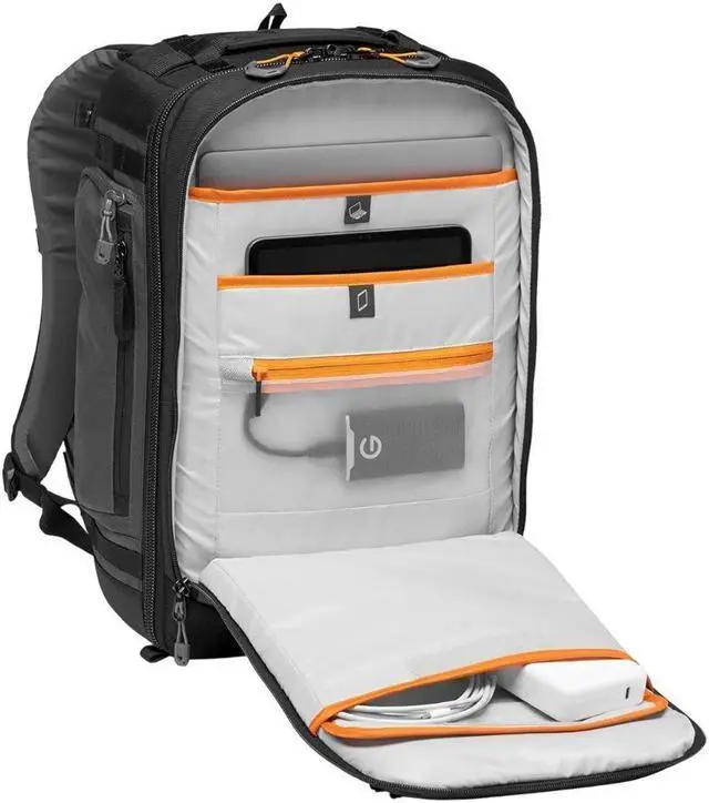 Alt view image 17 of 20 - Lowepro Pro Trekker BP 350 AW II Backpack for Pro CSC/STD DSLR, Black/Dark Gray