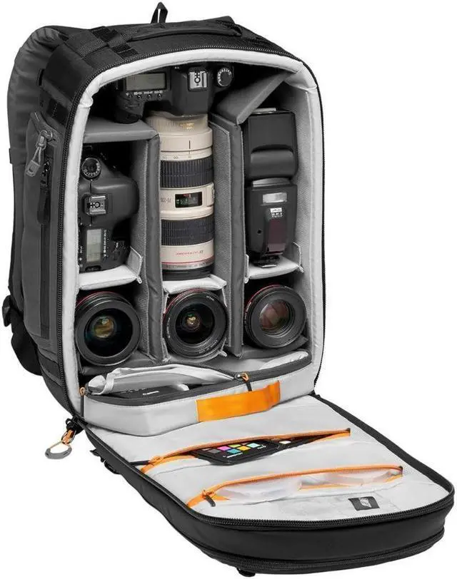 Alt view image 18 of 20 - Lowepro Pro Trekker BP 350 AW II Backpack for Pro CSC/STD DSLR, Black/Dark Gray
