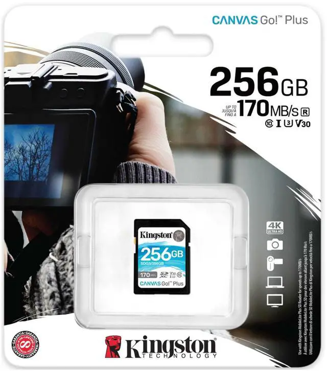 Alt view image 14 of 14 - Kingston Canvas Go! Plus 256 Gb Class 10/Uhs-I (U3) Sdxc