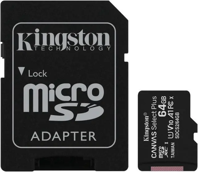 Alt view image 11 of 18 - Kingston Canvas Select Plus 64GB Micro SD Card and Adapter SDCS2/64GB-2P1A
