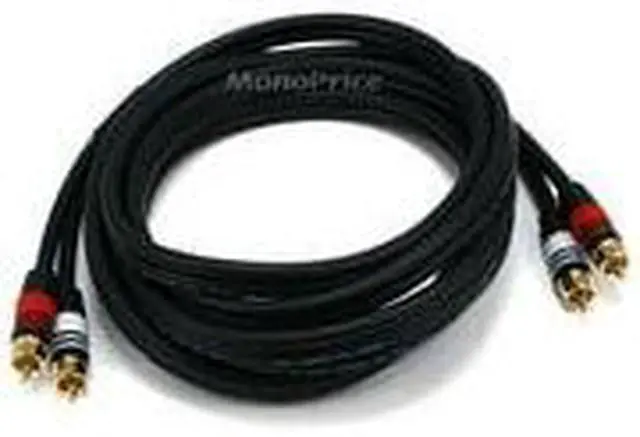 Alt view image 11 of 16 - Monoprice 10ft Premium 2 RCA Plug/2 RCA Plug M/M 22AWG Cable - Black