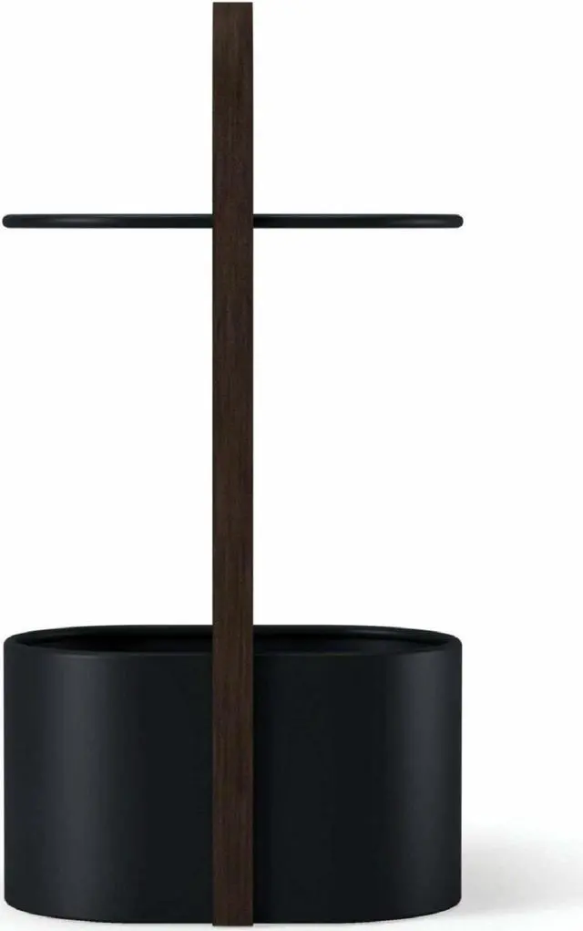 Alt view image 6 of 8 - Umbra Bellwood Side Table with Storage and Cable Management, Black/Walnut