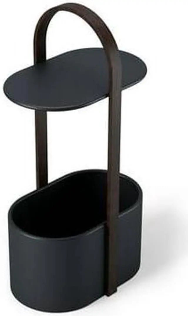 Alt view image 7 of 8 - Umbra Bellwood Side Table with Storage and Cable Management, Black/Walnut