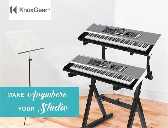 Alt view image 2 of 7 - Knox Gear Z-Style Two Tier Electronic Keyboard Piano Stand (Version 2)
