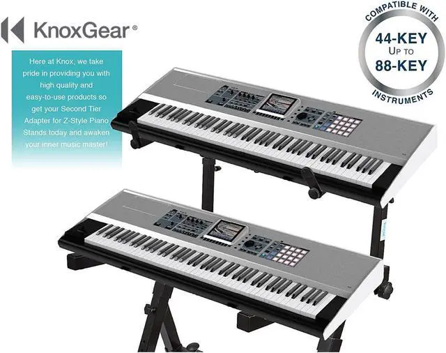 Alt view image 3 of 7 - Knox Gear Z-Style Two Tier Electronic Keyboard Piano Stand (Version 2)