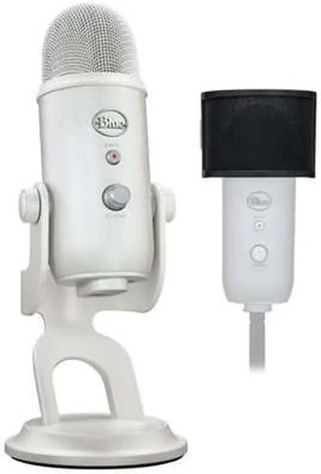 Main image of Blue Microphones Yeti USB Microphone (White Mist) with Knox Gear Pop Filter