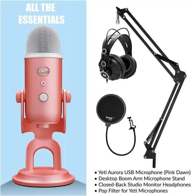 Alt view image 4 of 7 - Blue Microphones Yeti USB Microphone Aurora Collection (Pink Dawn) Bundle