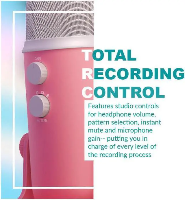 Alt view image 7 of 7 - Blue Microphones Yeti USB Microphone Aurora Collection (Pink Dawn) Bundle