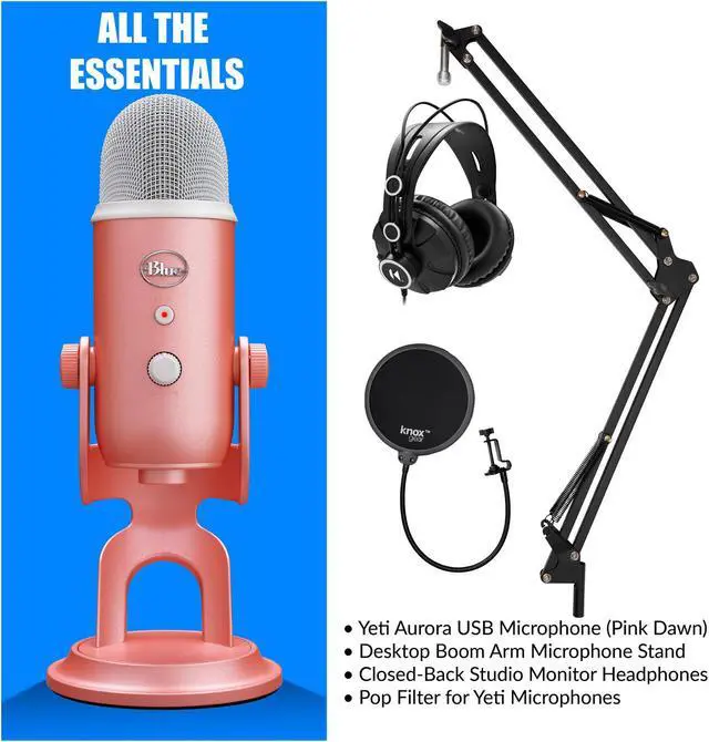 Alt view image 4 of 7 - Blue Microphones Yeti USB Microphone Aurora Collection (Pink Dawn) Bundle