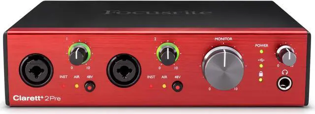 Alt view image 9 of 20 - Focusrite Clarett+ 2Pre 10-in / 4-out Audio Interface