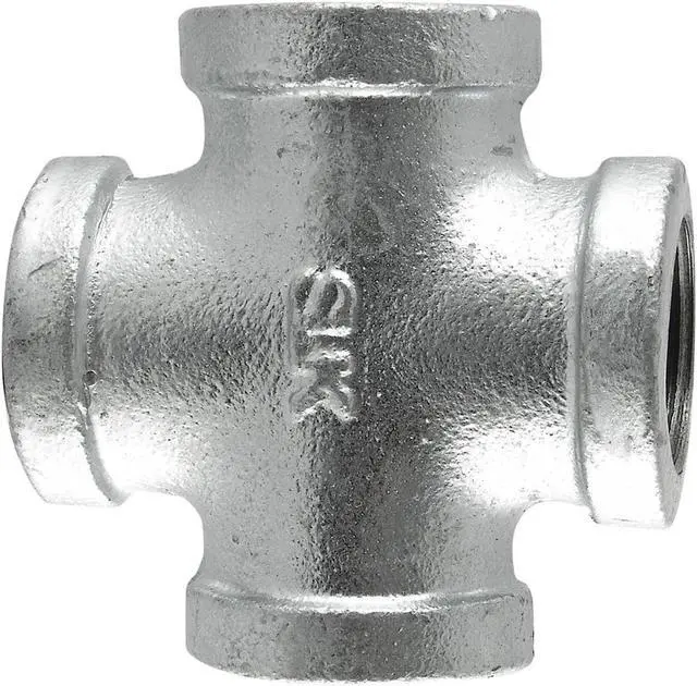 Alt view image 2 of 6 - LDR Industries 311CR-114 1-1/4-Inch Galvanized Zinc Coated Cross Malleable Pipe