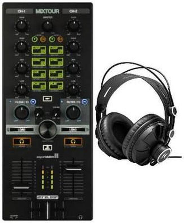 Reloop Mixtour All-In-One DJ Controller-Audio Interface with Studio  Headphones 