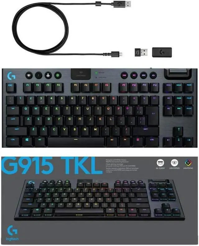 Alt view image 5 of 7 - Logitech G502 X Corded Gaming Mouse (Black) + G G915 LIGHTSPEED Wireless RGB Mechanical Gaming Keyboard (GL Tactile)