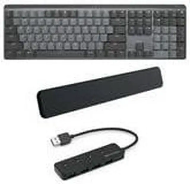Alt view image 4 of 7 - Logitech MX Mechanical Illuminated Wireless Keyboard with USB Hub and Palm Rest