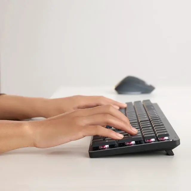 Alt view image 7 of 7 - Logitech MX Mechanical Illuminated Wireless Keyboard with USB Hub and Palm Rest