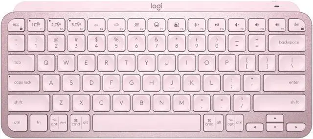 Alt view image 2 of 7 - Logitech MX Keys Mini Minimalist Wireless Illuminated Keyboard (Rose) Bundle