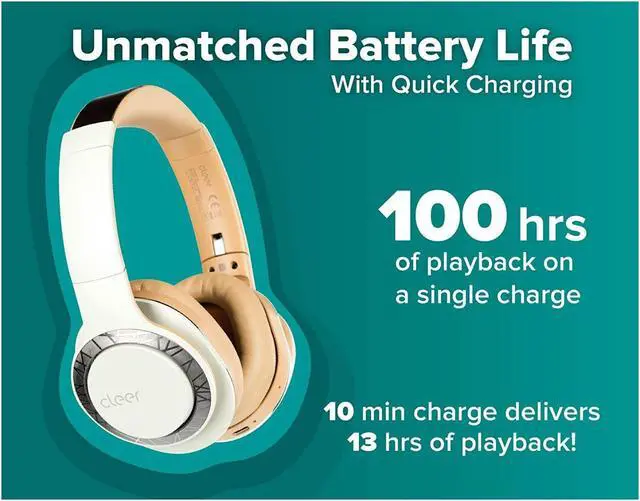 Alt view image 8 of 18 - Cleer Audio Enduro 100 Bluetooth Wireless Headphones with up to 100 Hours Battery (Sand)
