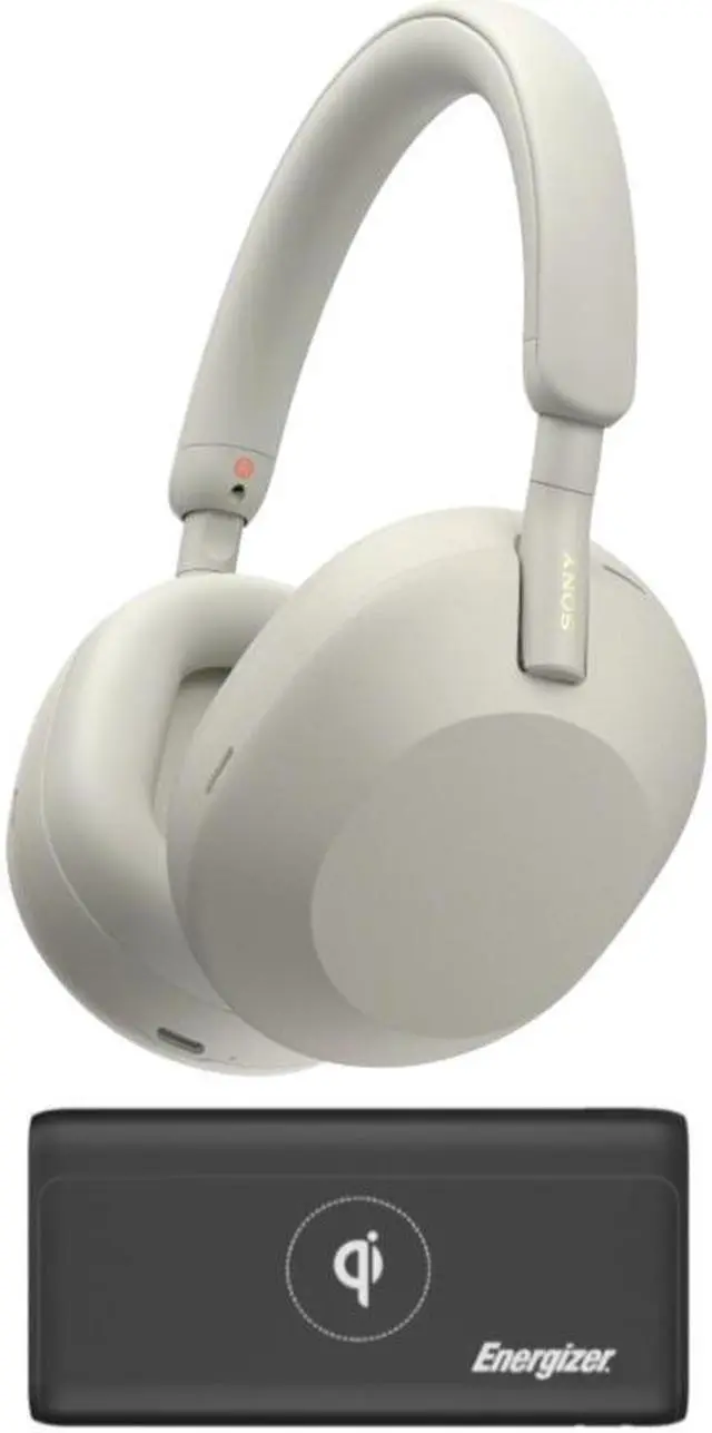 Main image of Sony WH-1000XM5 Wireless Noise Canceling Over-Ear Headphones (Silver) Bundle