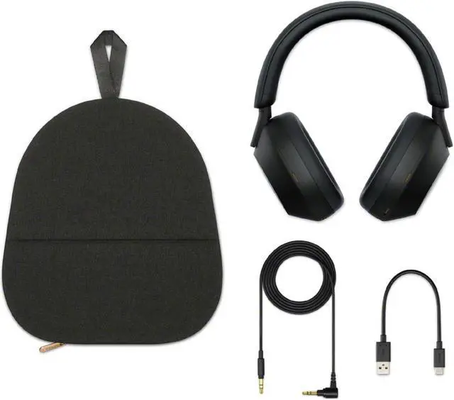 Alt view image 5 of 7 - Sony WH-1000XM5 Wireless Noise Canceling Over-Ear Headphones (Black) Bundle