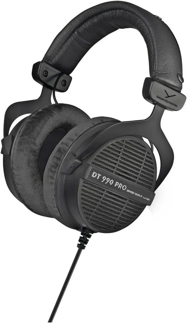 Alt view image 3 of 7 - Beyerdynamic DT 990 PRO Headphones (Black, Limited Edition) w/ Microphone Bundle