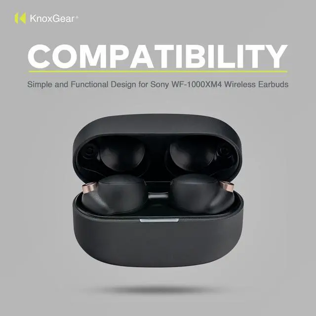 Alt view image 4 of 7 - Knox Gear Silicone Charging Case for Sony WF-1000XM4 Truly Wireless Earbuds