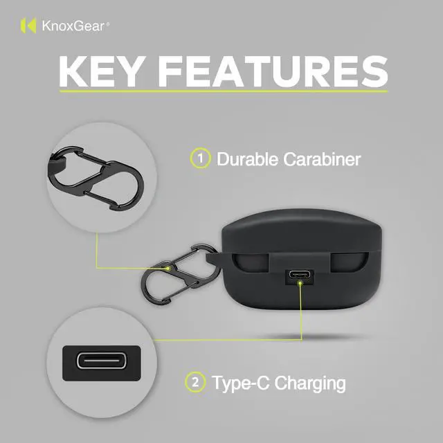 Alt view image 5 of 7 - Knox Gear Silicone Charging Case for Sony WF-1000XM4 Truly Wireless Earbuds
