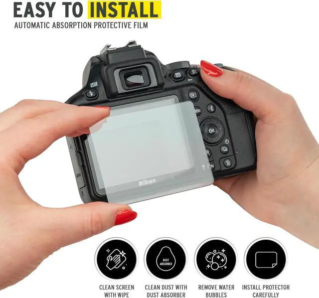 Alt view image 6 of 7 - Koah LCD Ultra Armor Screen Protector for Nikon D5500 and D5600 Series Cameras