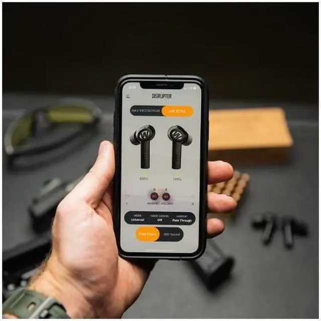 Alt view image 4 of 9 - Walker's Disruptor Noise Canceling Bluetooth Earbuds with Forward Focus Mode