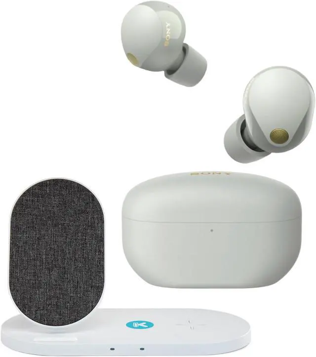 Main image of Sony WF-1000XM5 Truly Wireless Noise Canceling Earbuds (Silver) Bundle