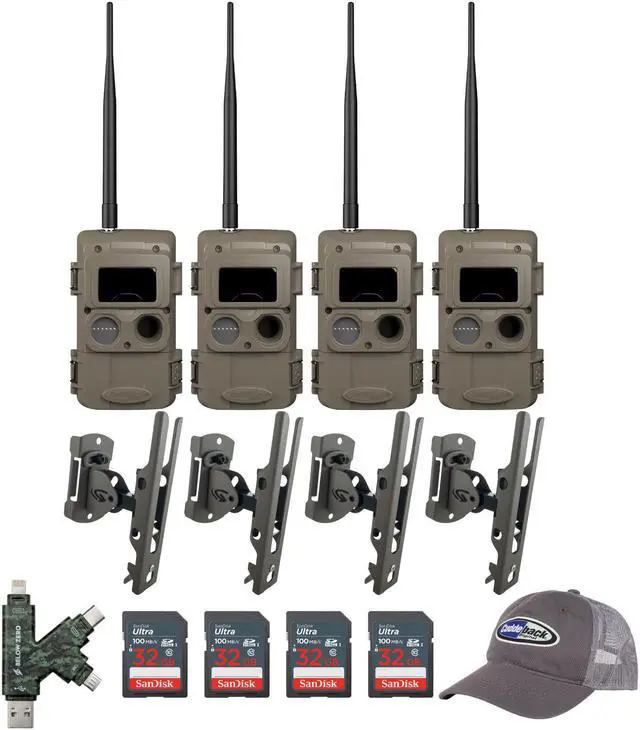 Main image of Cuddeback CuddeLink Wireless Black Flash Trail Camera w/Mount, and SD Card Bundle (4 Pack)