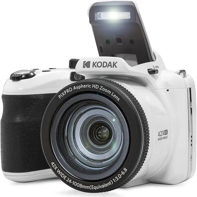 Alt view image 7 of 7 - Kodak PIXPRO AZ425 Astro Zoom 20MP Camera (White) Bundle with Accessory Kit