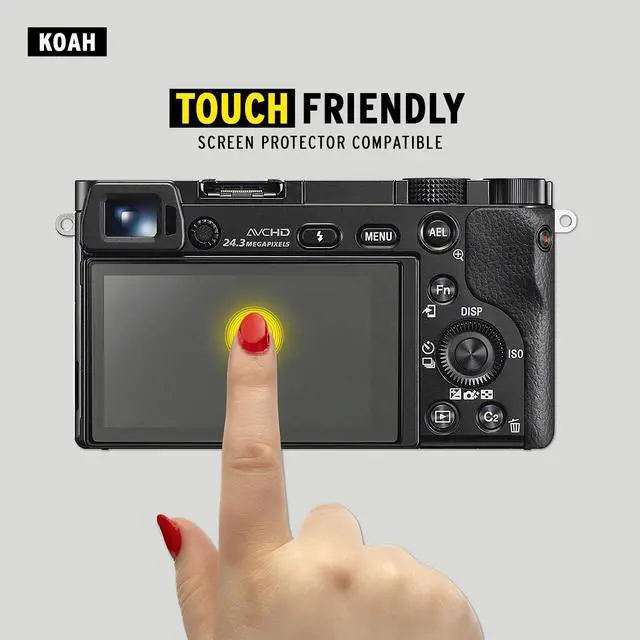 Alt view image 4 of 7 - Koah LCD Ultra Armor Screen Protector for Sony a6000, a6400 and a6600 Cameras