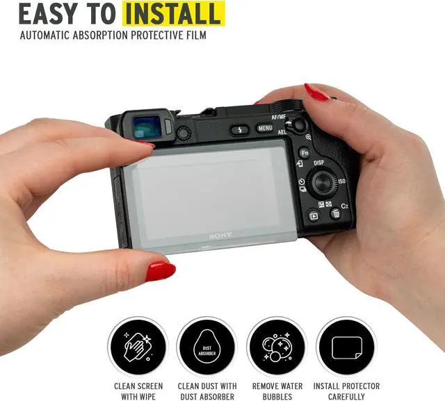 Alt view image 6 of 7 - Koah LCD Ultra Armor Screen Protector for Sony a6000, a6400 and a6600 Cameras
