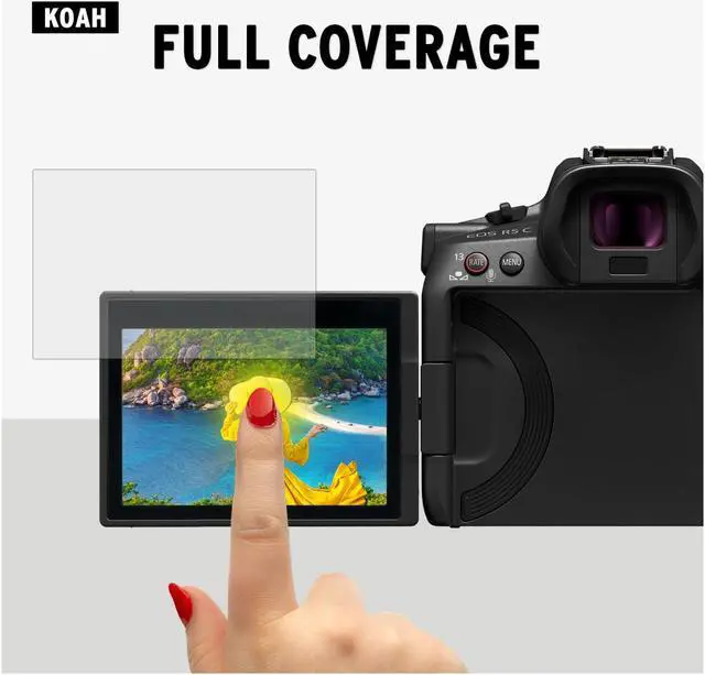 Alt view image 4 of 7 - Koah LCD Ultra Armor Screen Protector for Canon EOS R5 Mirrorless Camera