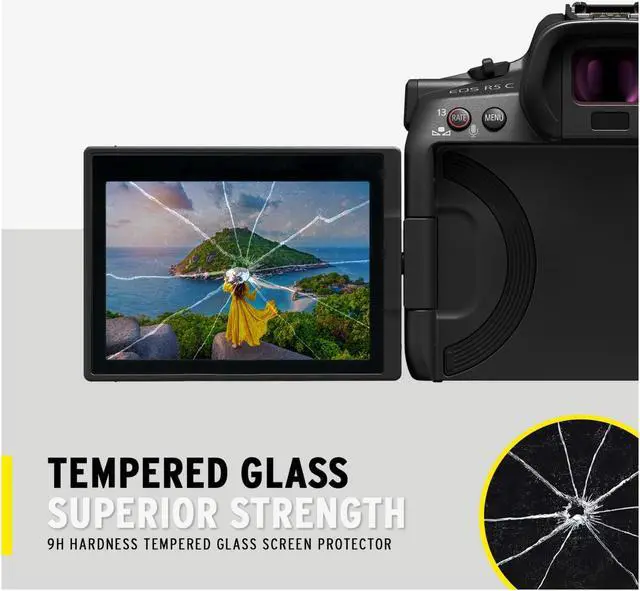 Alt view image 5 of 7 - Koah LCD Ultra Armor Screen Protector for Canon EOS R5 Mirrorless Camera