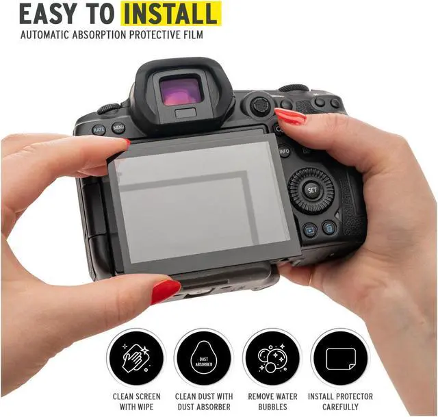 Alt view image 6 of 7 - Koah LCD Ultra Armor Screen Protector for Canon EOS R5 Mirrorless Camera