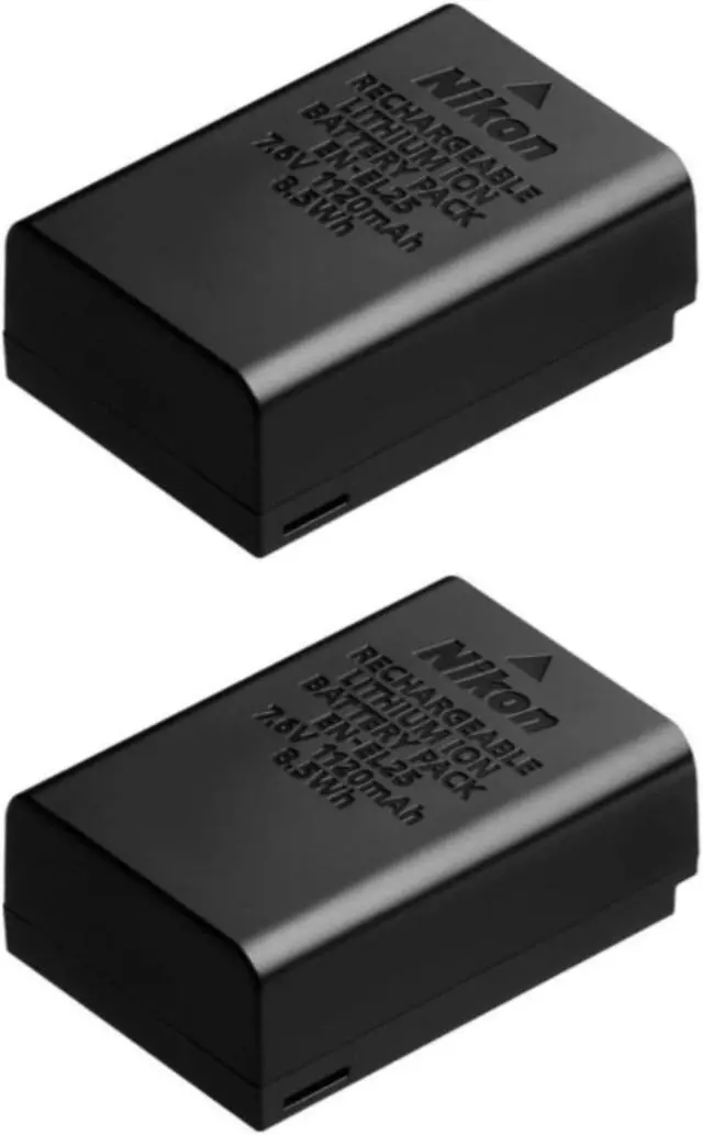 Alt view image 2 of 5 - Nikon EN-EL25 Rechargeable Lithium-Ion Battery 2-Pack with Wasabi Dual Charger