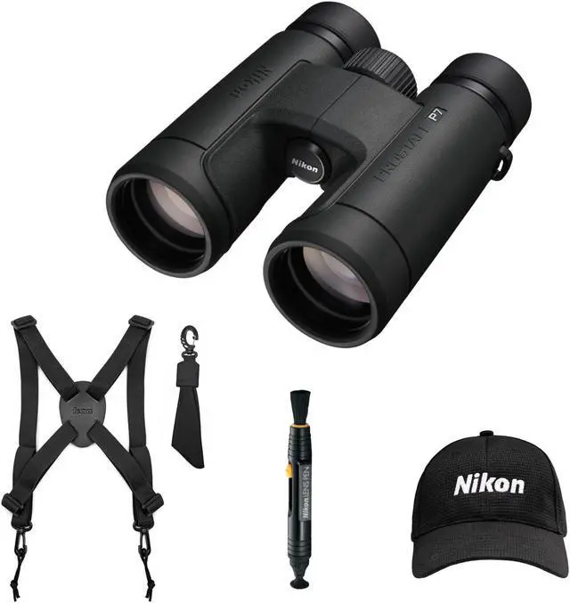 Main image of Nikon Prostaff P7 10x42 Binoculars with Hat and Accessory Bundle