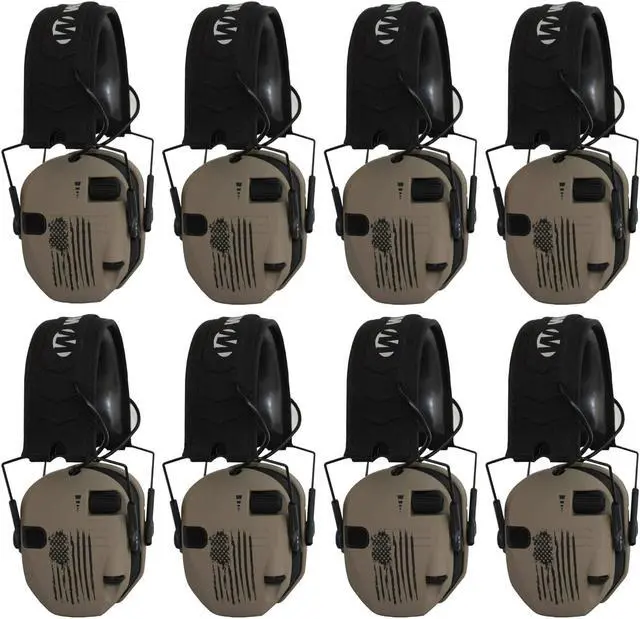 Main image of Walker's Razor Slim Ultra Low Profile Compact Design Earmuffs (US Flag 8-Pack)