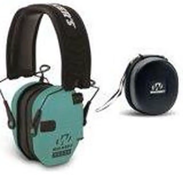 Alt view image 2 of 7 - Walker's Razor Slim Electronic Shooting Earmuffs (Teal) with Protective Case