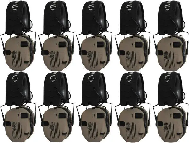 Main image of Walker's Razor Slim Ultra Low Profile Compact Design Earmuffs (US Flag,10-Pack)