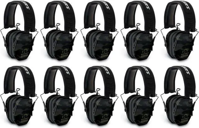 Main image of Walker's Razor Slim Ultra Low Profile Compact Design Earmuffs (Gray) 10-Pack