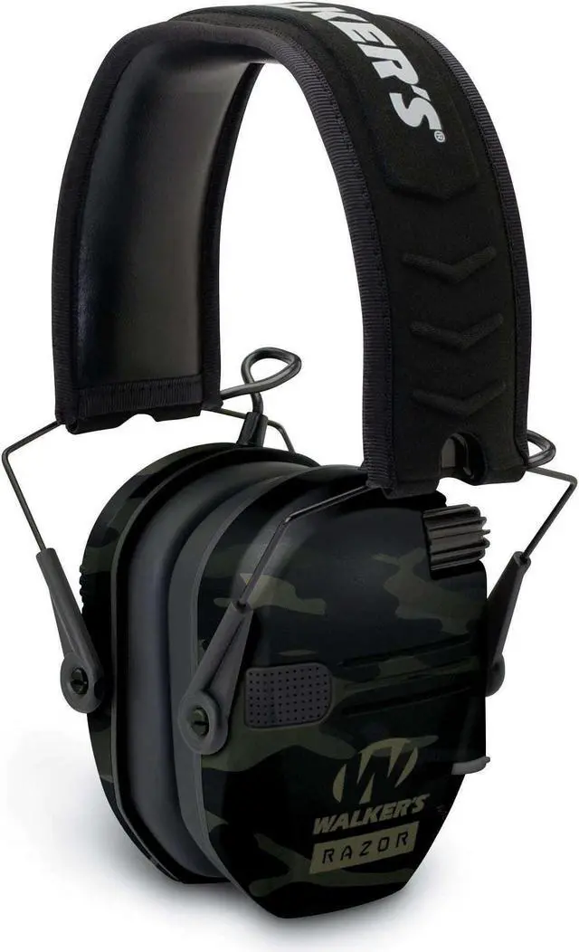 Alt view image 2 of 3 - Walker's Razor Slim Ultra Low Profile Compact Design Earmuffs (Camo Gray) 8-Pack